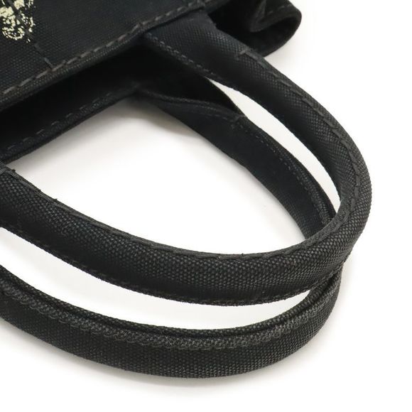 Prada Canapa Tote Bag 2WAY Shoulder Bag Crossbody Canvas NERO Black Gold - Picture 4 of 7